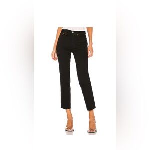 Re/Done Women’s Stove Pipe High Rise Jeans in Faded Black